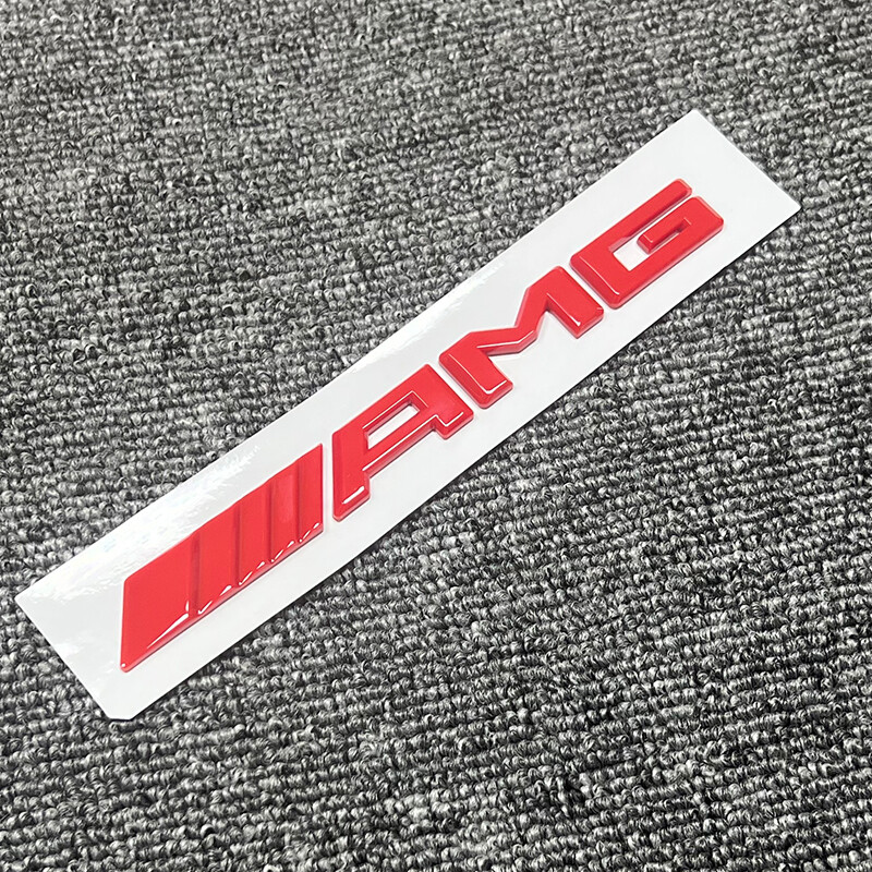 Gloss RED AMG Letters Trunk Emblem Badge Sticker for Mercedes Benz AMG