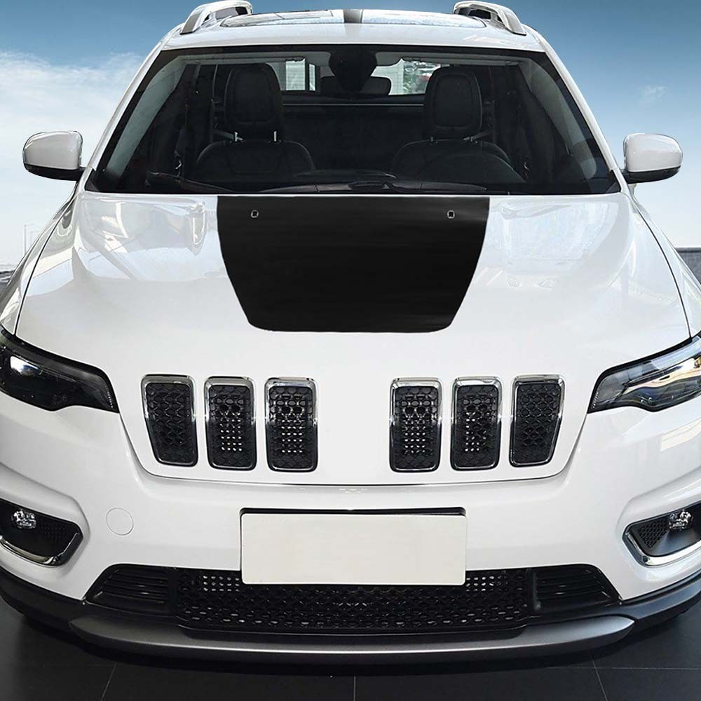 for Jeep Cherokee 2014-2026 Front Engine Hood Decal Trim Sticker PVC Matte Black