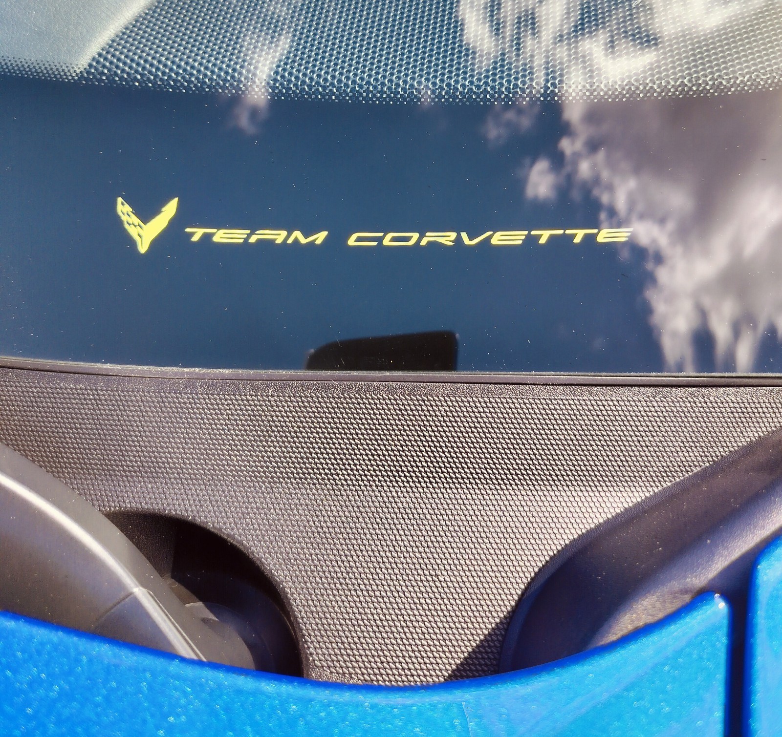 C8 Corvette COMPETITION YELLOW ‘TEAM CORVETTE’ PLAIN BLANK VINYL INSERT 2 X 7IN