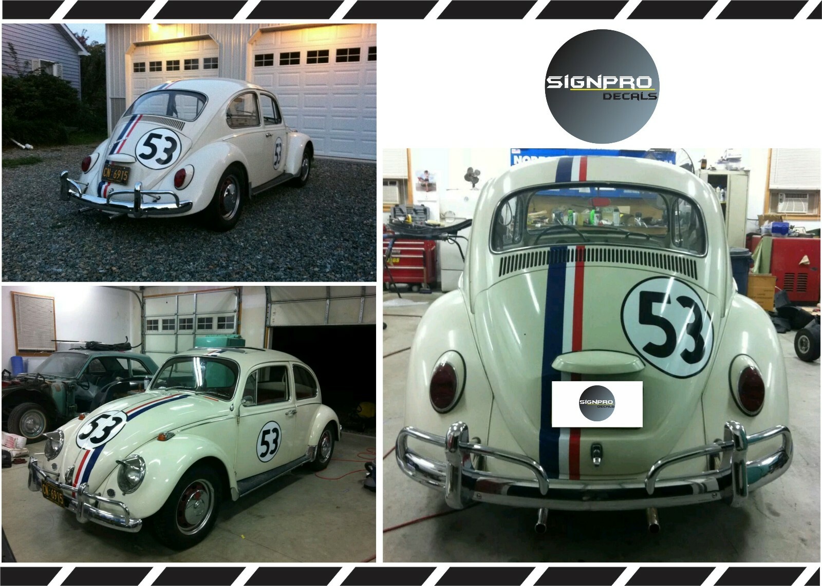 Herbie Gumballs Hood Doors Tail Top Decals Srickers Graphics