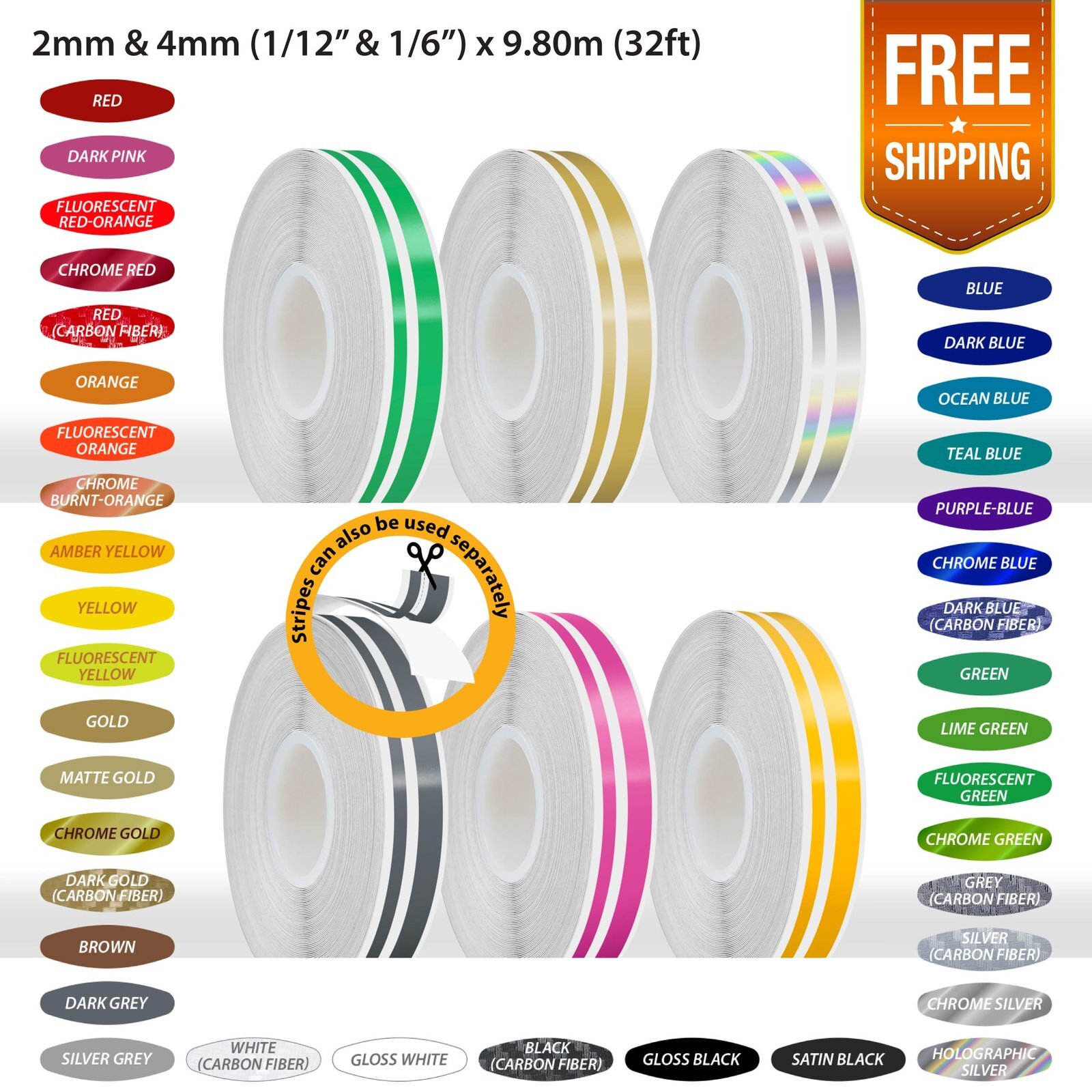 Roll PIN STRIPE Car PinStriping DIY Trim Line Adhesive TAPE Decal Vinyl Stickers