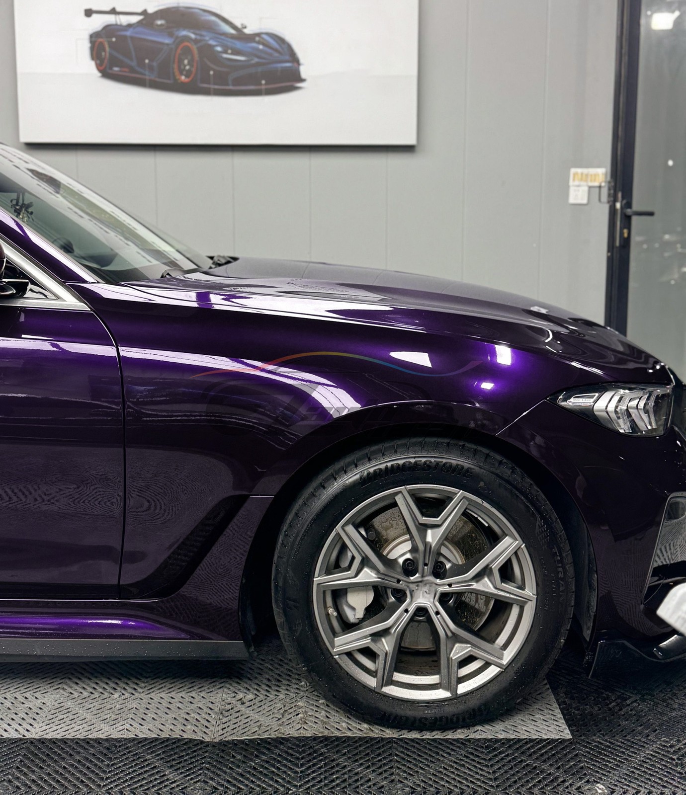 Gloss Metallic Midnight Purple PPF TPU Paint Protection Film Dry Wet Vinyl Wrap
