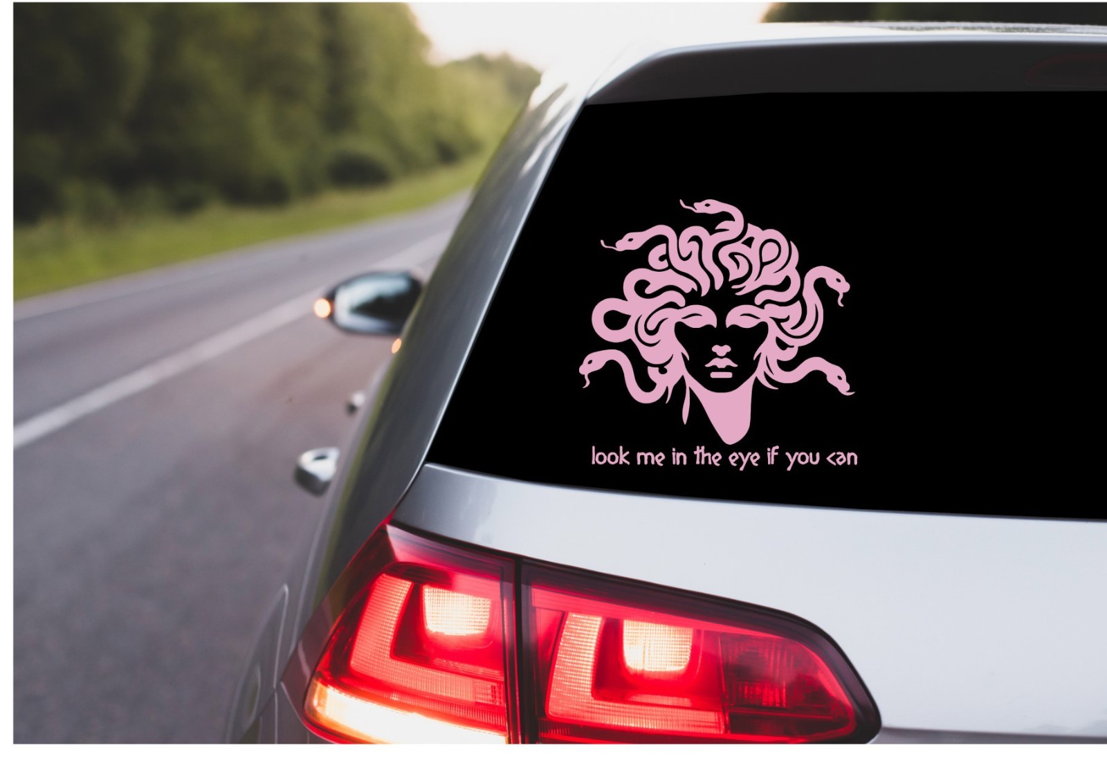Medusa Car Decal, Oracal Vinyl Sticker Look me on the eye if you can