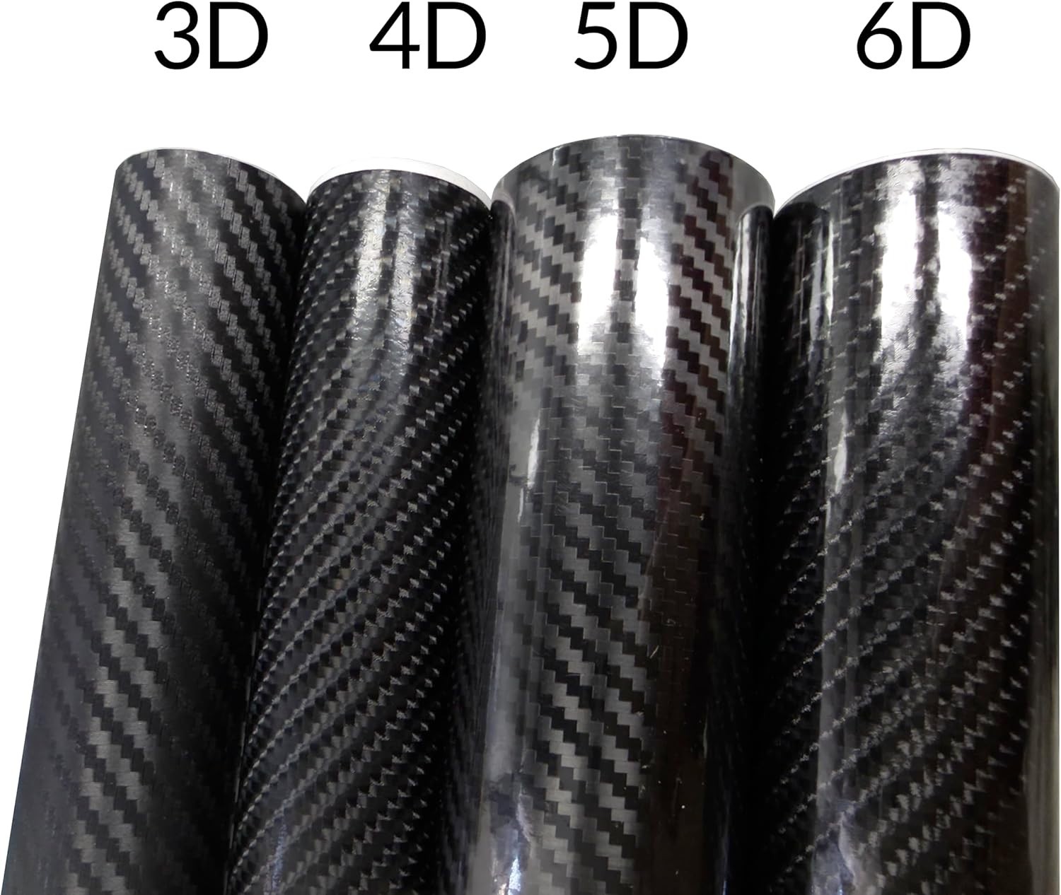 6D High Gloss Black Carbon Fiber Vinyl Wrap Roll – 1.5ft x 5ft with Air Release