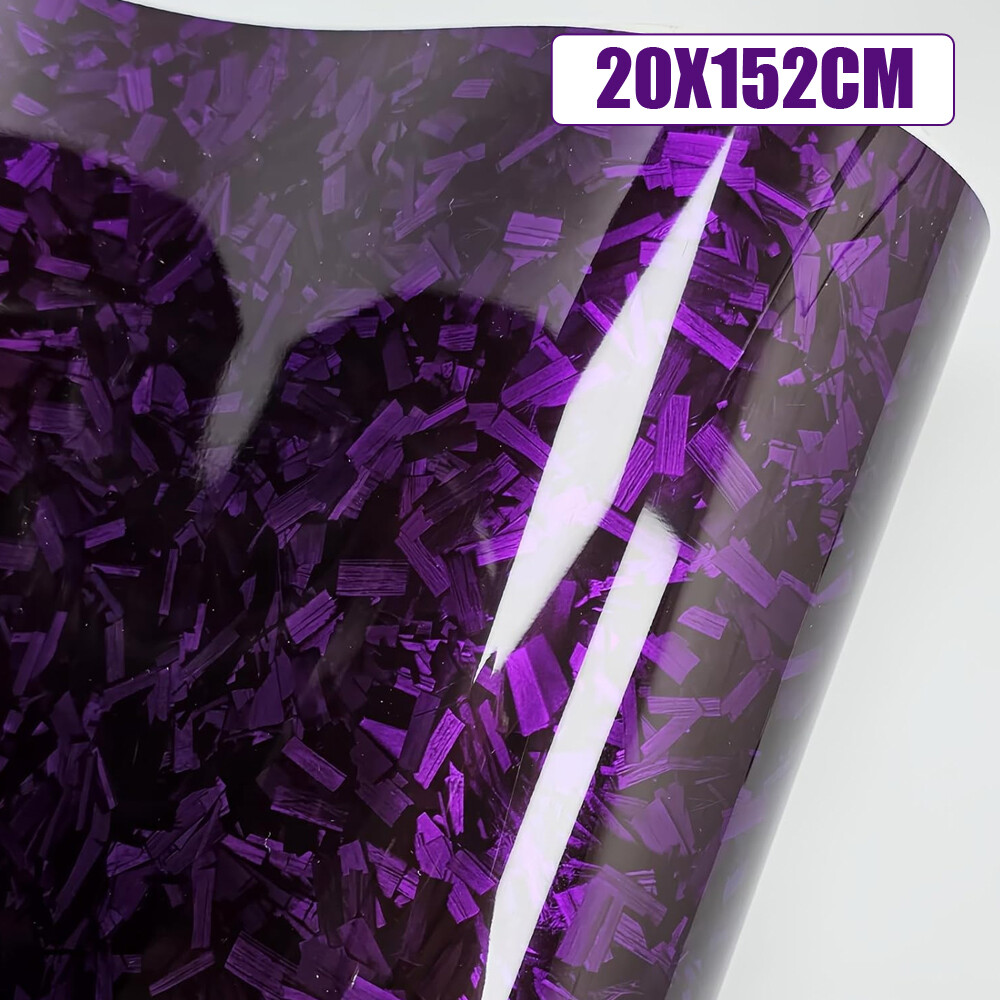 20cm*152cm Sticker Vinyl Wrap Glossy Purple Car Body Films Carbon Fiber Wrapping