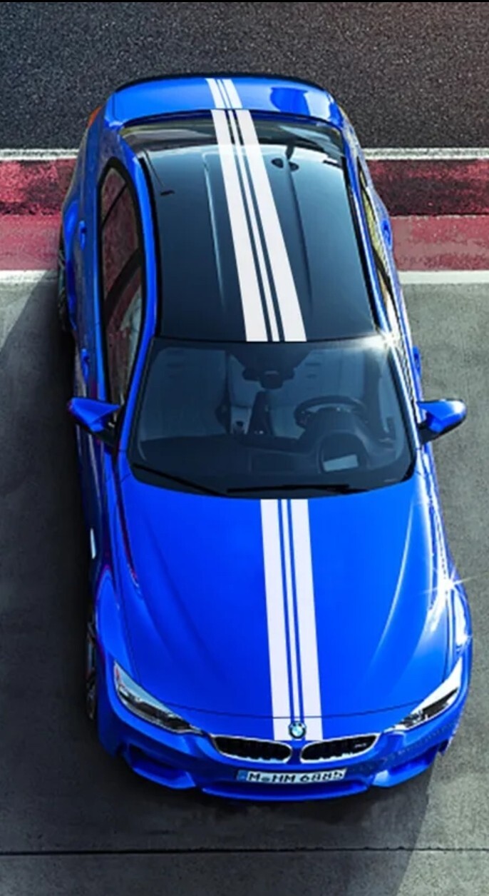 Racing Hood Stripes Decal Vinyl (BLUE) for Car SUV Truck Universal Fit