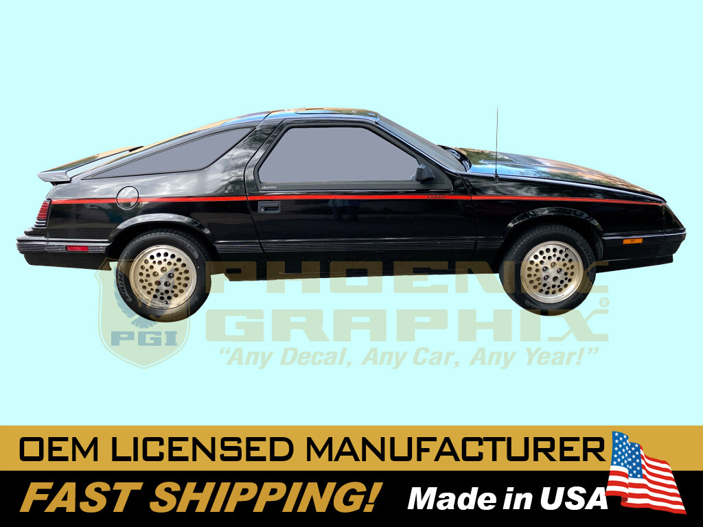 1984 1985 Chrysler Laser Lazer (XE Turbo) Upper Stripe Decal Graphic Kit