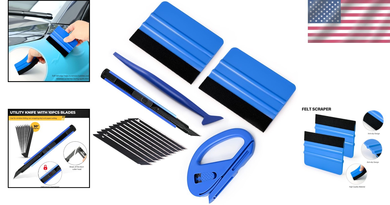 Professional Vinyl Wrap Window Tint Tool Kit for Cars – Sleek & Safe Design