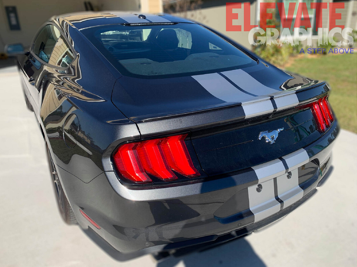 For Ford Mustang Decals Split Rally Vinyl Stripes 3M Graphics Stickers 2018-2023