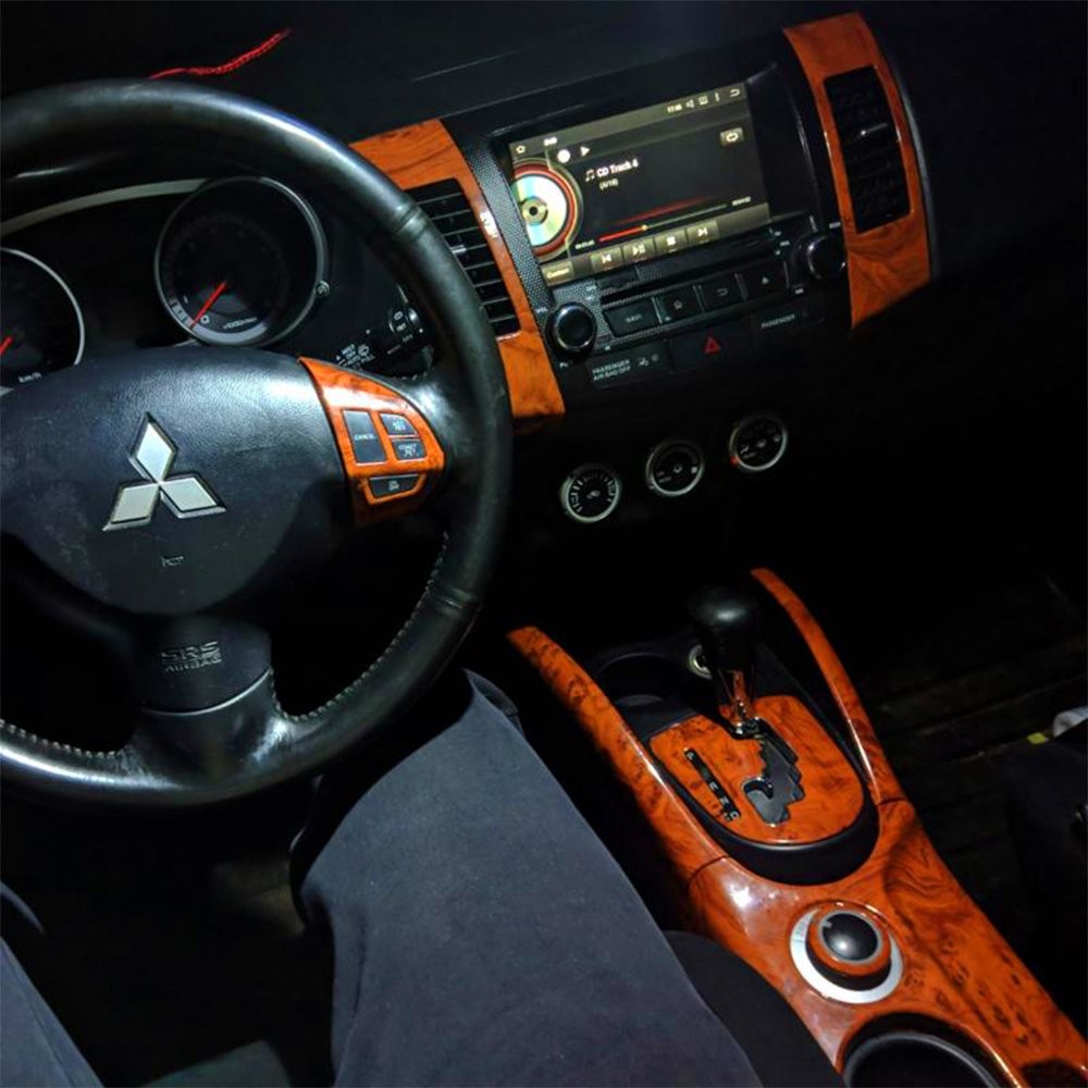 DIY Car Sticker Interior Wood Grain Textured Glossy Vinyl Wrap Decal Sheet Film