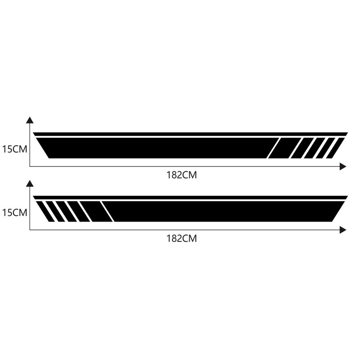 2PCS Body Racing Stripes Vinyl Decal Stickers Car Truck Auto Rally Race Graphics