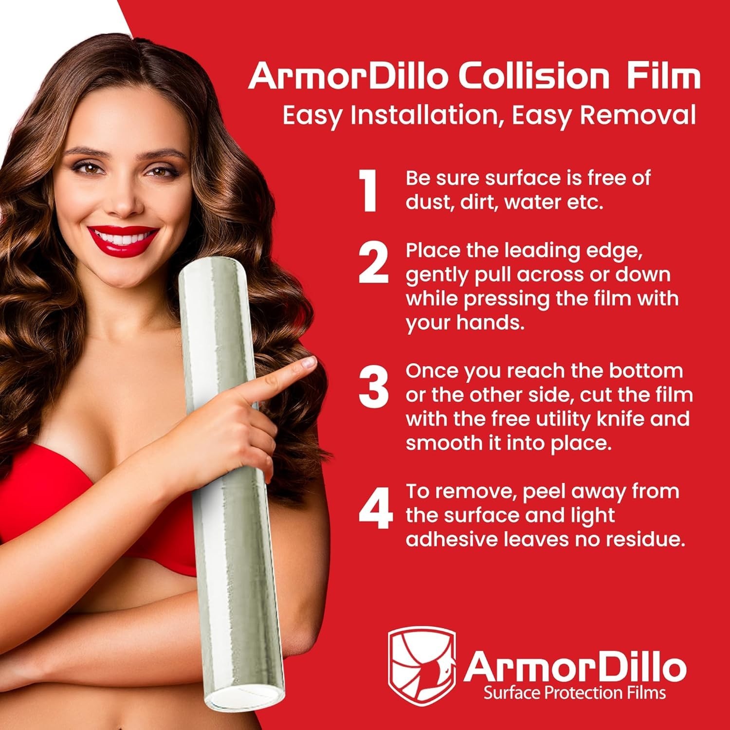 Durable High Tack Collision Wrap 36” x 100ft – 3 Mil Self-Adhesive Protection