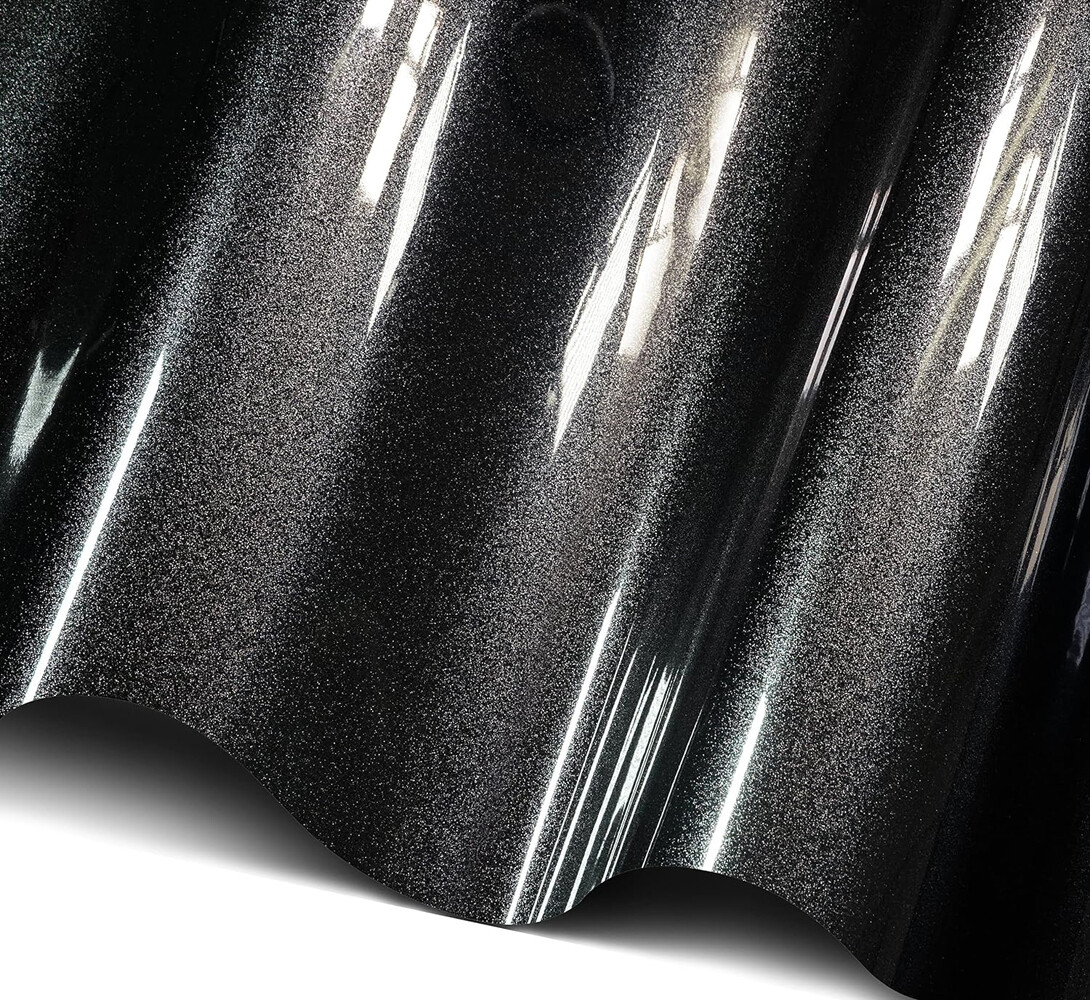 Dark Gray Gloss Metallic Glitter Vinyl Film Wrap Sticker Decal Air Bubble Free