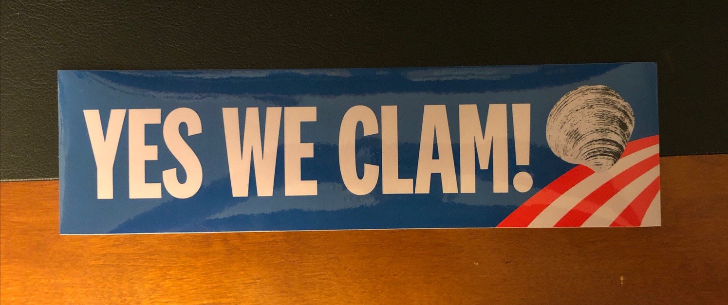 YES WE CLAM 11” x 3” Funny Bumper Sticker – New