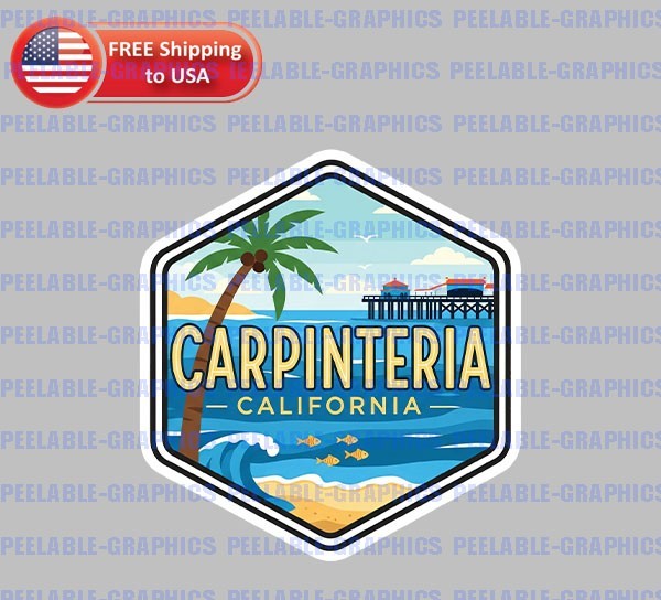 Carpinteria California Vinyl Decal Sticker Hard Hat Helmet Toolbox Tablet B