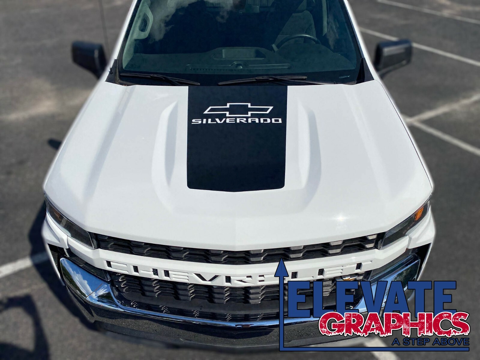 2019-2024 For Chevy Silverado Graphic Center Hood Decals Vinyl Stripes Sticker