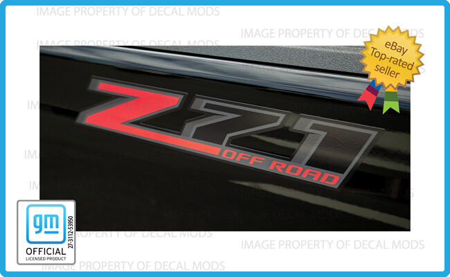 (2x) 14 – 18 Z71 Off Road Decals stickers Silverado Sierra Red Black FG7G5