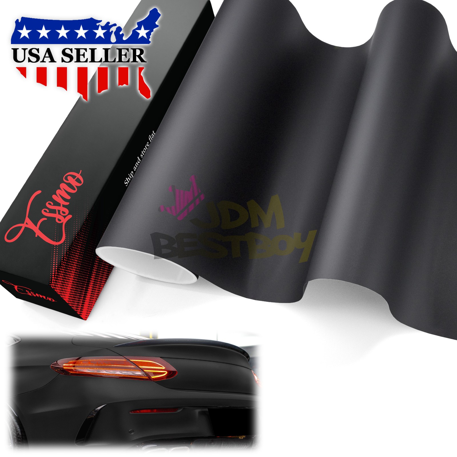 PET Matte Flat Black Auto Car Vehicle Vinyl Wrap Sticker Decal Sheet Film