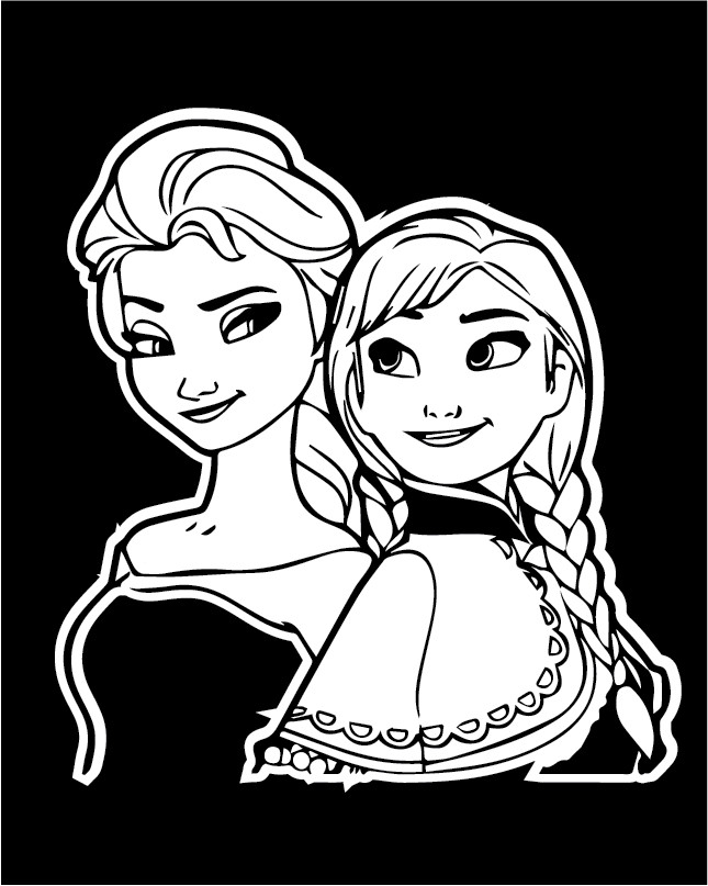 Disney Vinyl Decals for Car, SUV, Laptop, Wall #1 Elsa Anna 6 inches white
