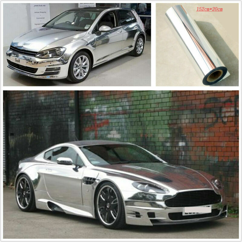 DIY 20cmX152cm Chrome Vinyl Car Sticker Electroplated Film Wrap Sheet Film Decal