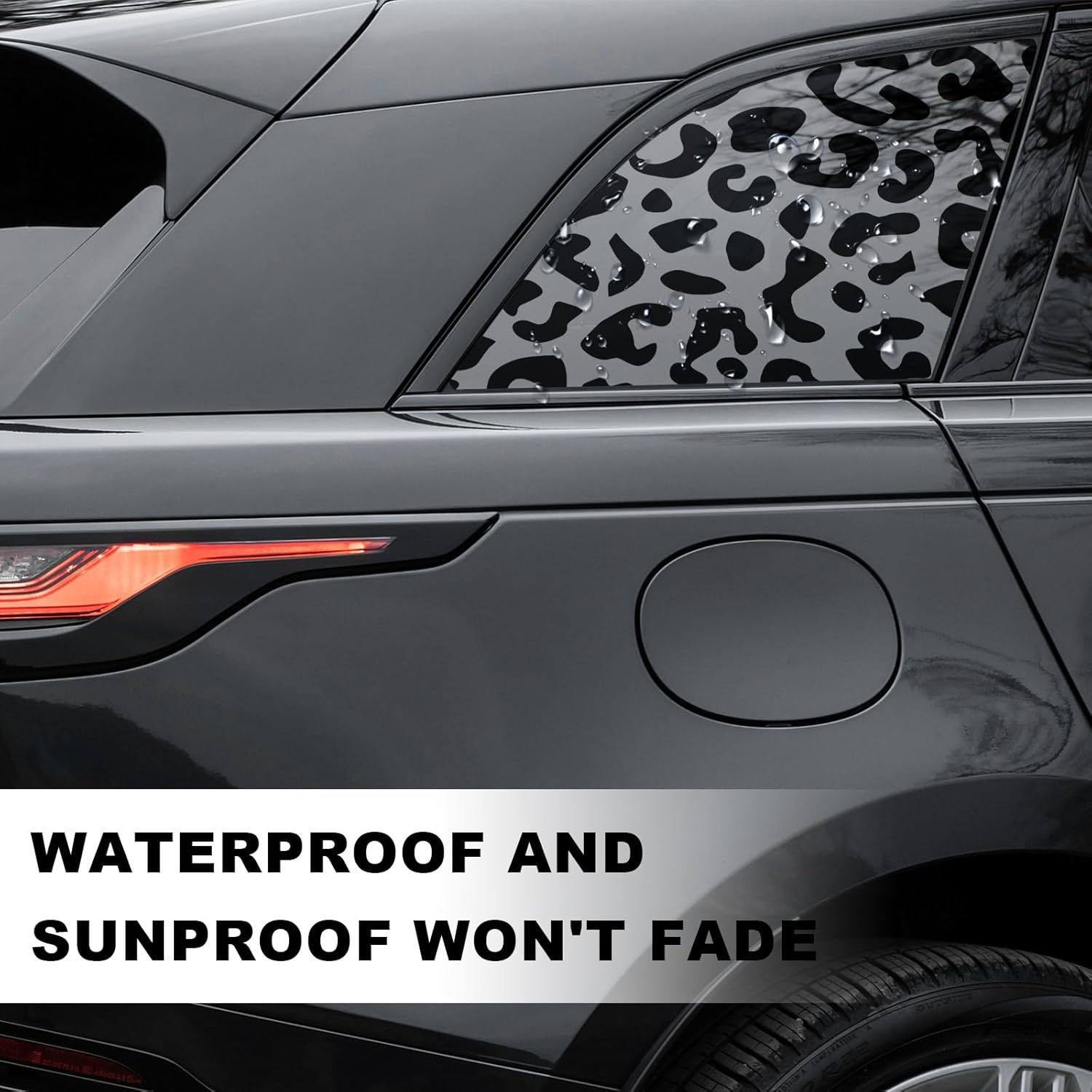 Stylish Vehicle Decals: 2 PCS Leopard Print for Side & Rear Windows, Waterproof