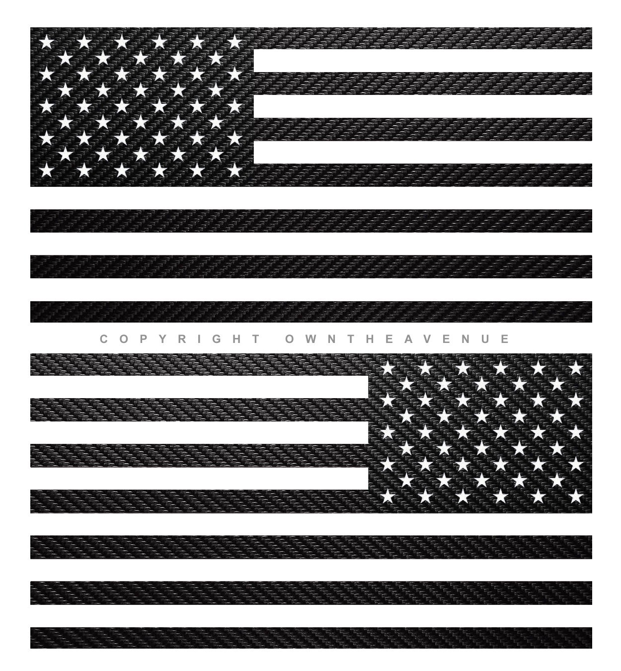 2Pcs Left & Right USA American Flag Carbon Fiber Vinyl Decal Stickers 5″
