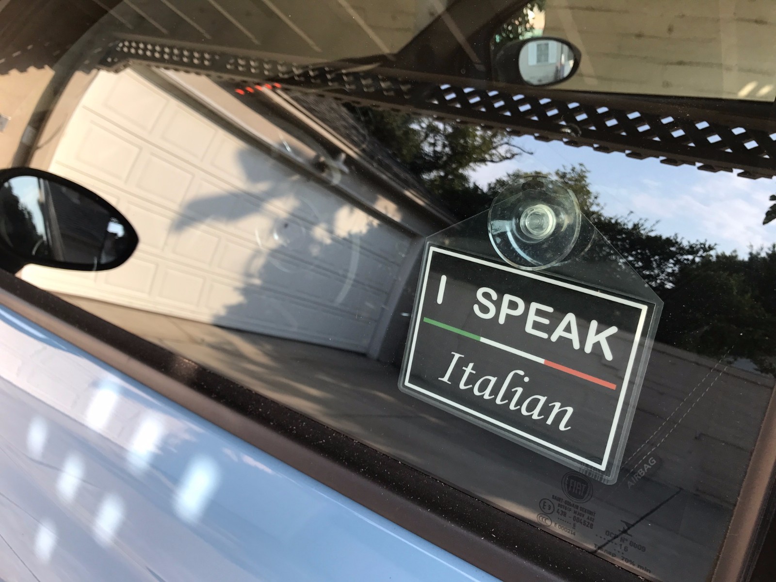 I Speak [language] Spanish French display decal with suction cup