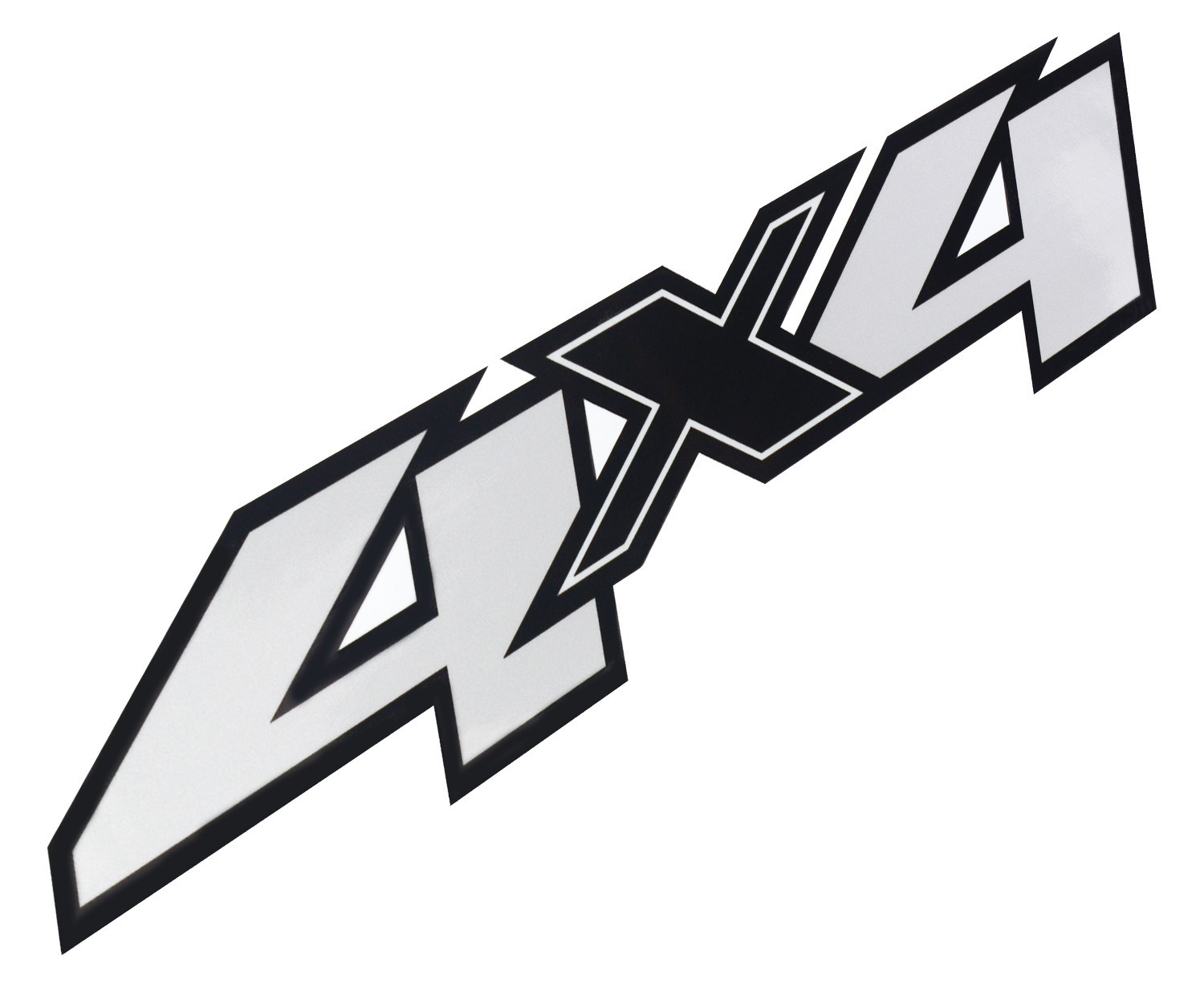 2Pc 2007-2013 4X4 Sticker Vinyl Decals Nameplate Truck Bedside Silver Black