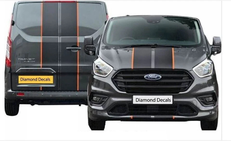 Ford Transit Custom Bonnet Rear and Side Graphics Decals LWB SWB 2024-2025