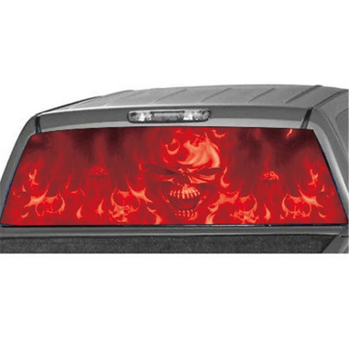 Rear Window Sticker Flood Flaming Skull Vinyl Decal Fit For Ford F150 1999-2022