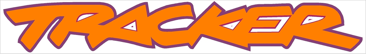 “TRACKER” Decal vinyl printed Graphic RED with Purple outline you get 2