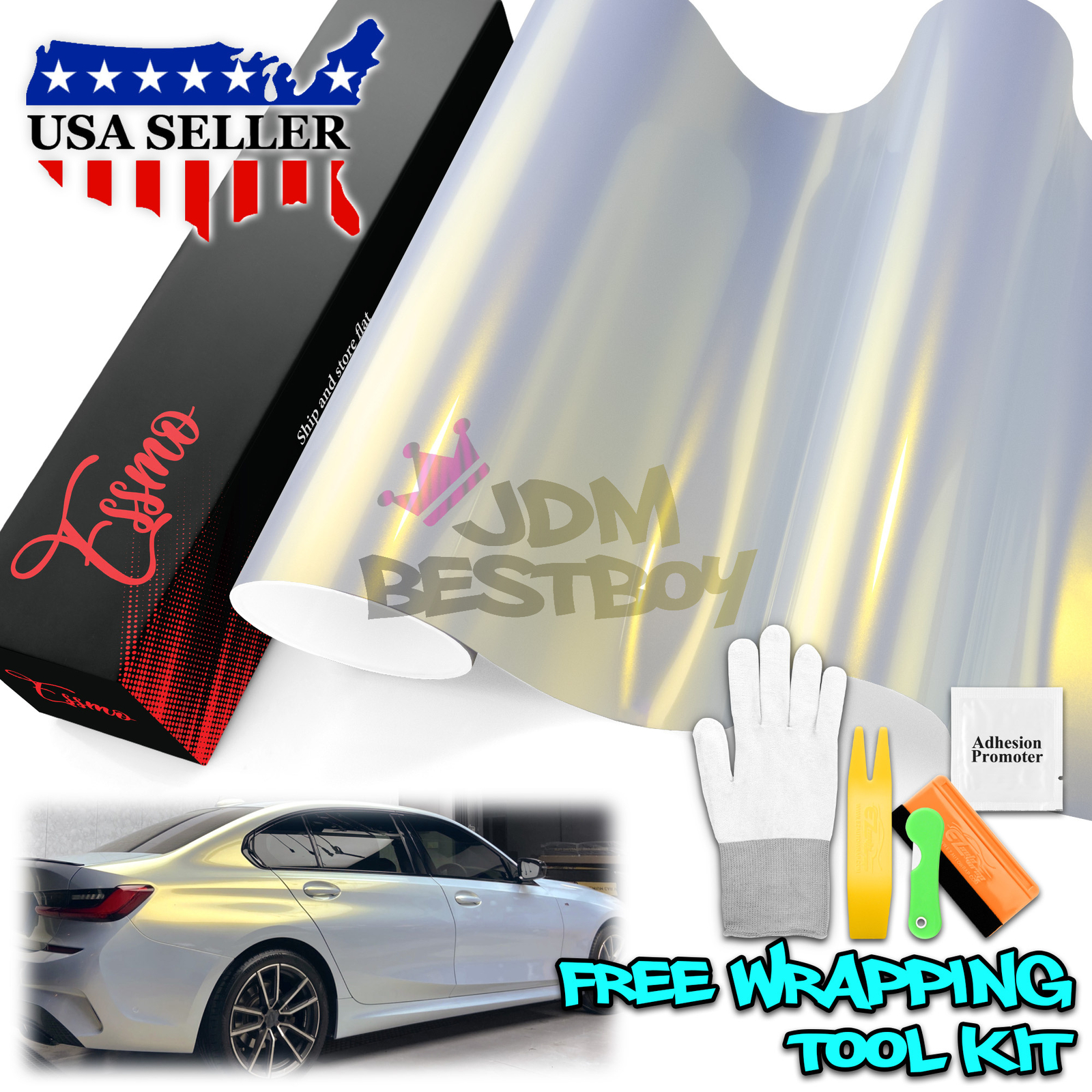 ESSMO PET Space Candy Gloss Platinum Gold Car Vehicle Vinyl Wrap Decal Sticker