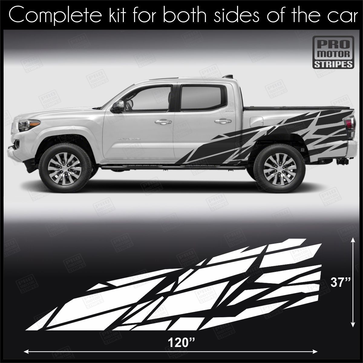 Universal Geometric Side Accent Decals For Truck or SUV Stripes (Choose Color)