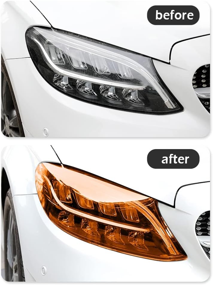 Amber Orange Headlight Taillight Car Tint Vinyl Film Car Lights Cover Protection