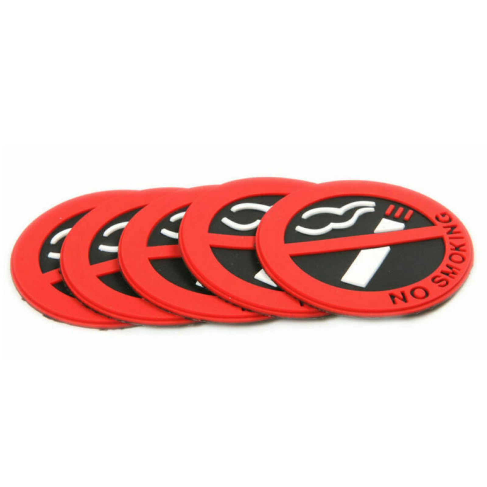 5cm 5/10Pcs Mini NO SMOKING Sign Warning Logo Rubber Stickers Car Taxi Decor