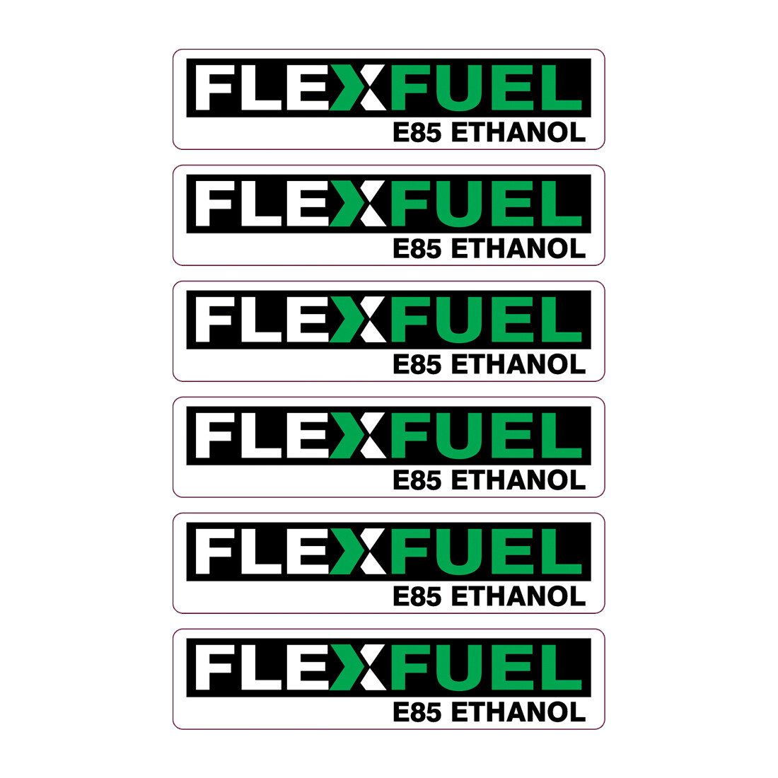 FlexFuel Stickers 6 Pack – Gas E85 Ethanol Safety Car label Vinyl Decal FE1004