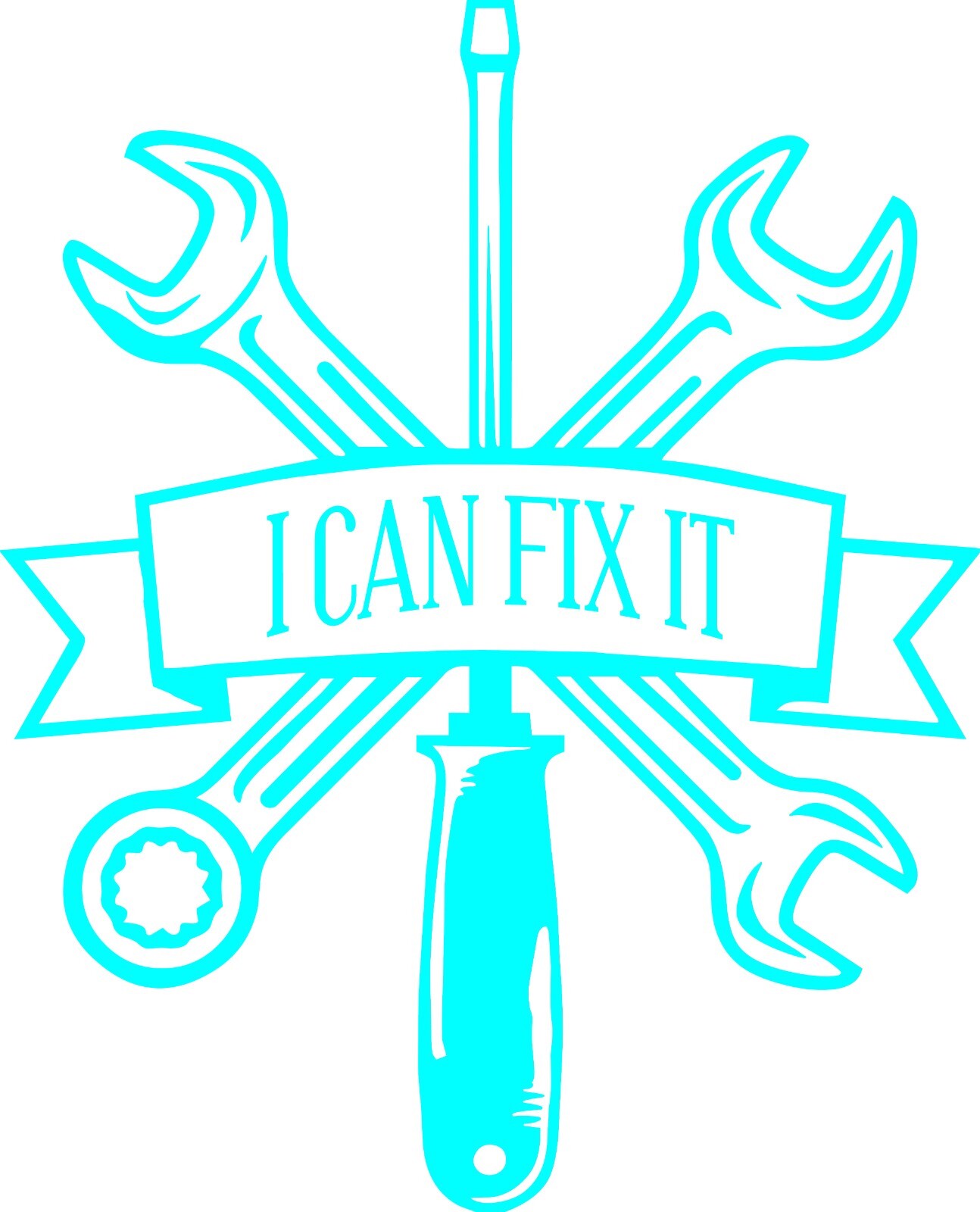 Motorcycle – Car I CAN FIX IT Tool Decal 7″h x 5.7″w In your choice of color
