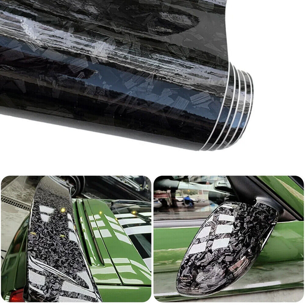 20x152cm Car Glossy Crystal Forged Carbon Fiber Wrapping Vinyl Film Foil Sticker