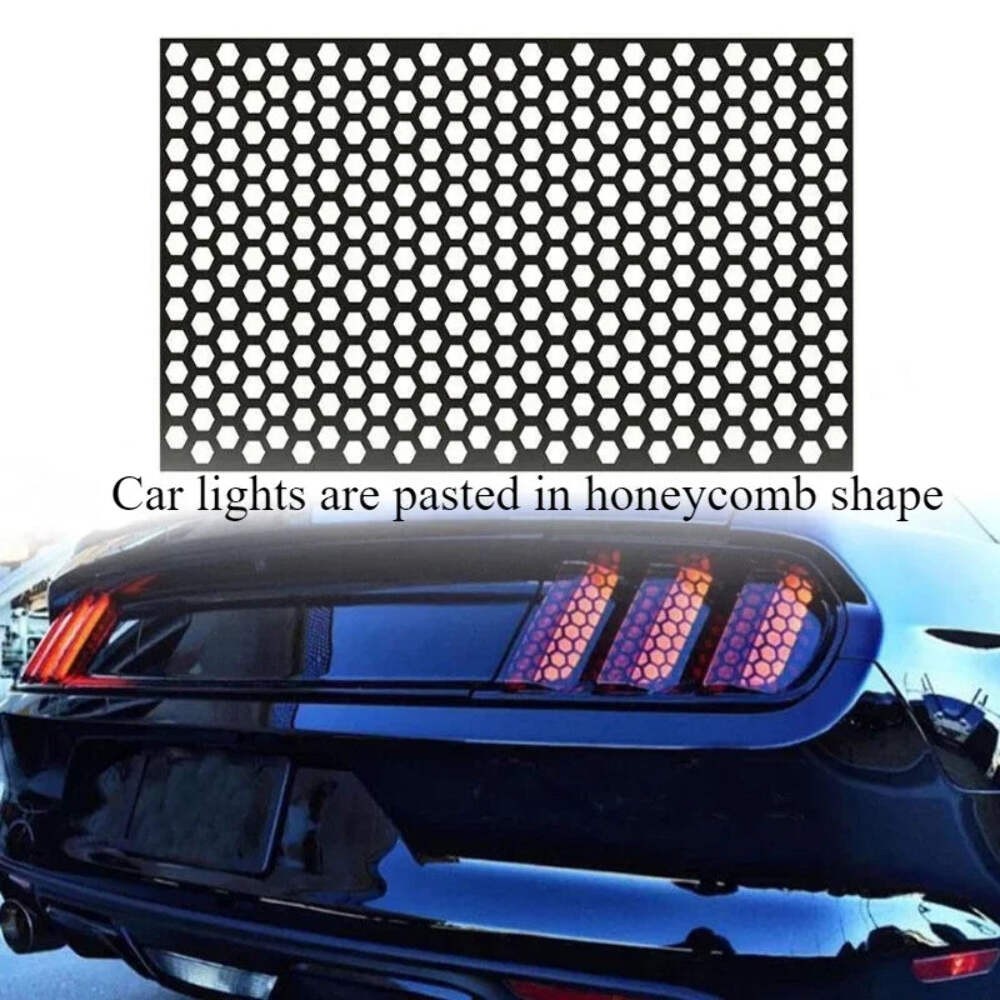 Car Honeycomb Stickers Stylish Tail Lights DIY Hollow Protector Decals Auto SUV