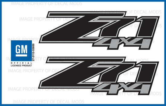 set – Chevy Silverado Z71 4×4 decals – Blackout GM HD black stickers 07-13 FG9A9