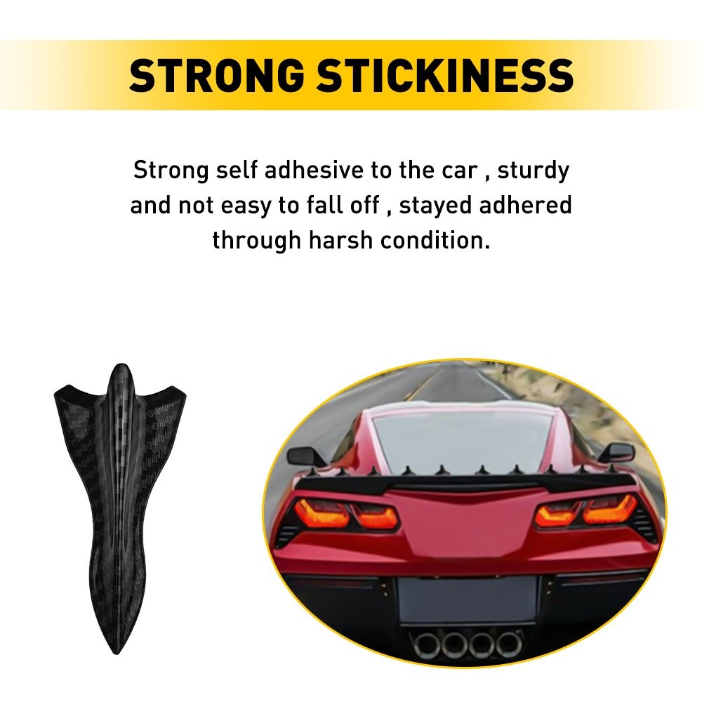 10/20X Car Fin Shark Roof Decorative Sticker Fiber Carbon Decors Accessories TOP