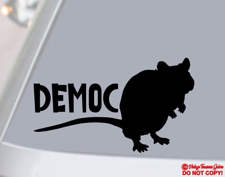 DEMOCRAT RAT Vinyl Decal Sticker Car DEMOCRATIC PARTY JOE BIDEN / TRUMP 2024 JDM