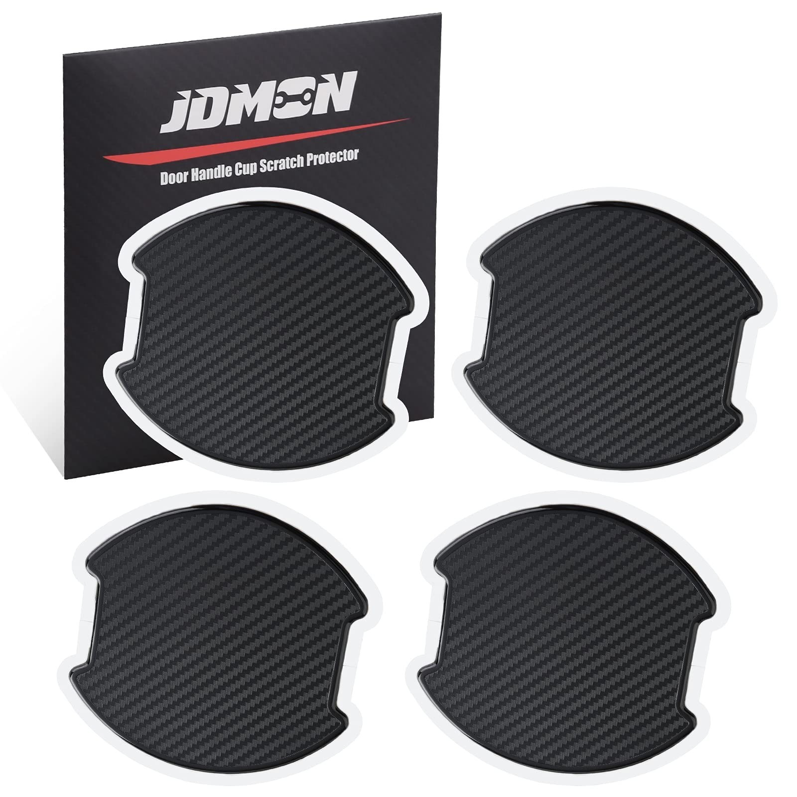 Universal Car Door Handle Scratch Protector – 4Pcs TPU Carbon Fiber 3D Stickers