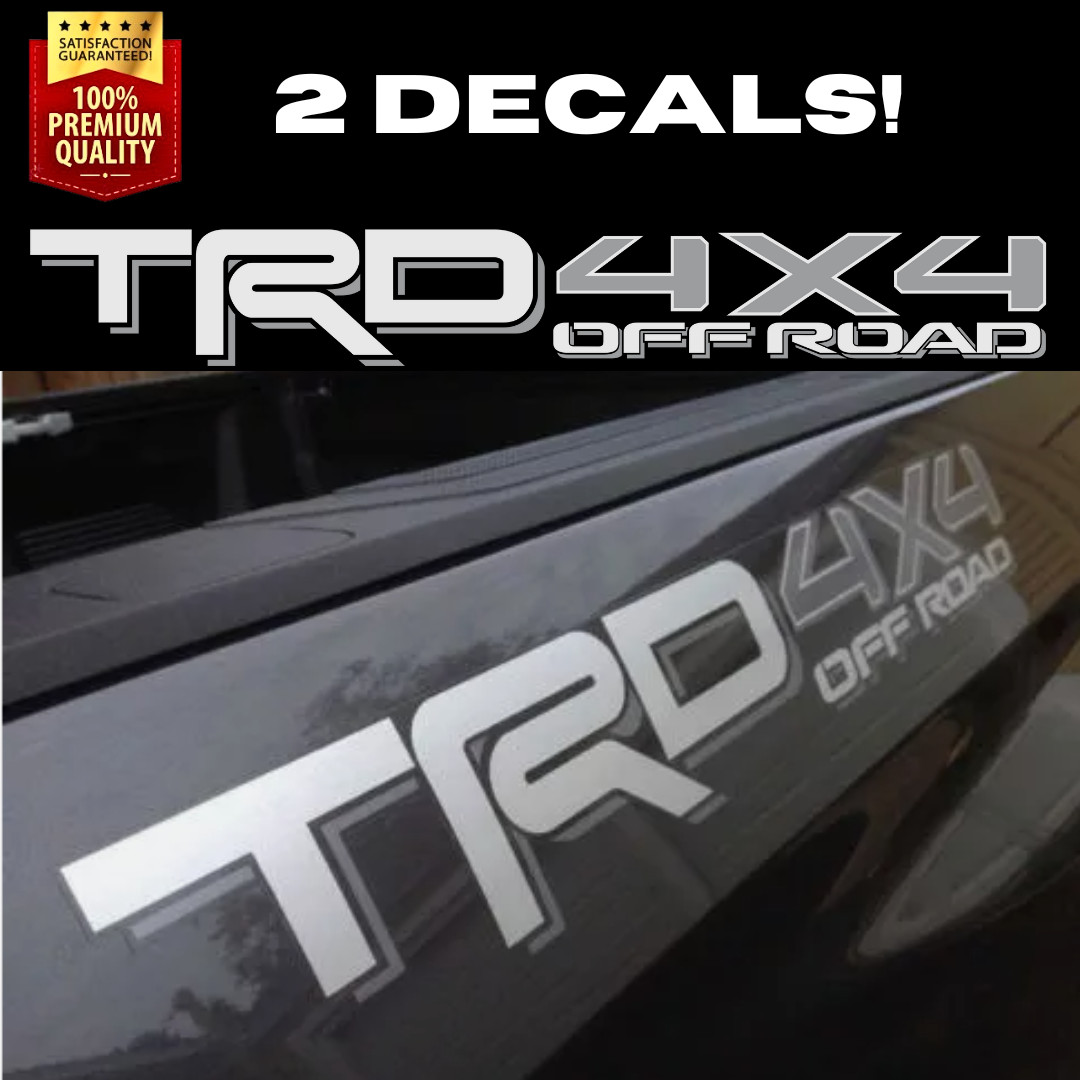 TRD 4×4 OFF ROAD DECALS Toyota Tacoma Tundra Vinyl Stickers Decals White Silver