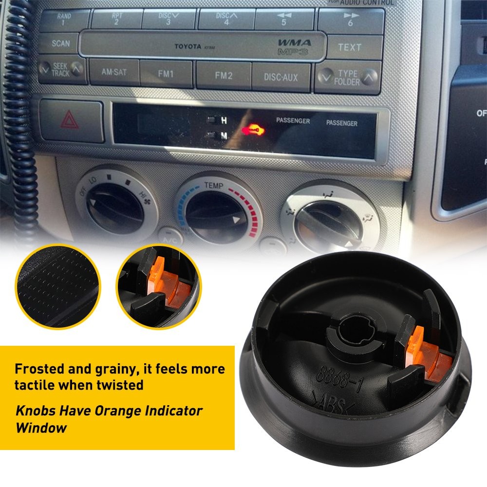 3/6X Fit Toyota Tacoma for 2005-2011 Heater Dials Knobs A/C HVAC Fan Control Set