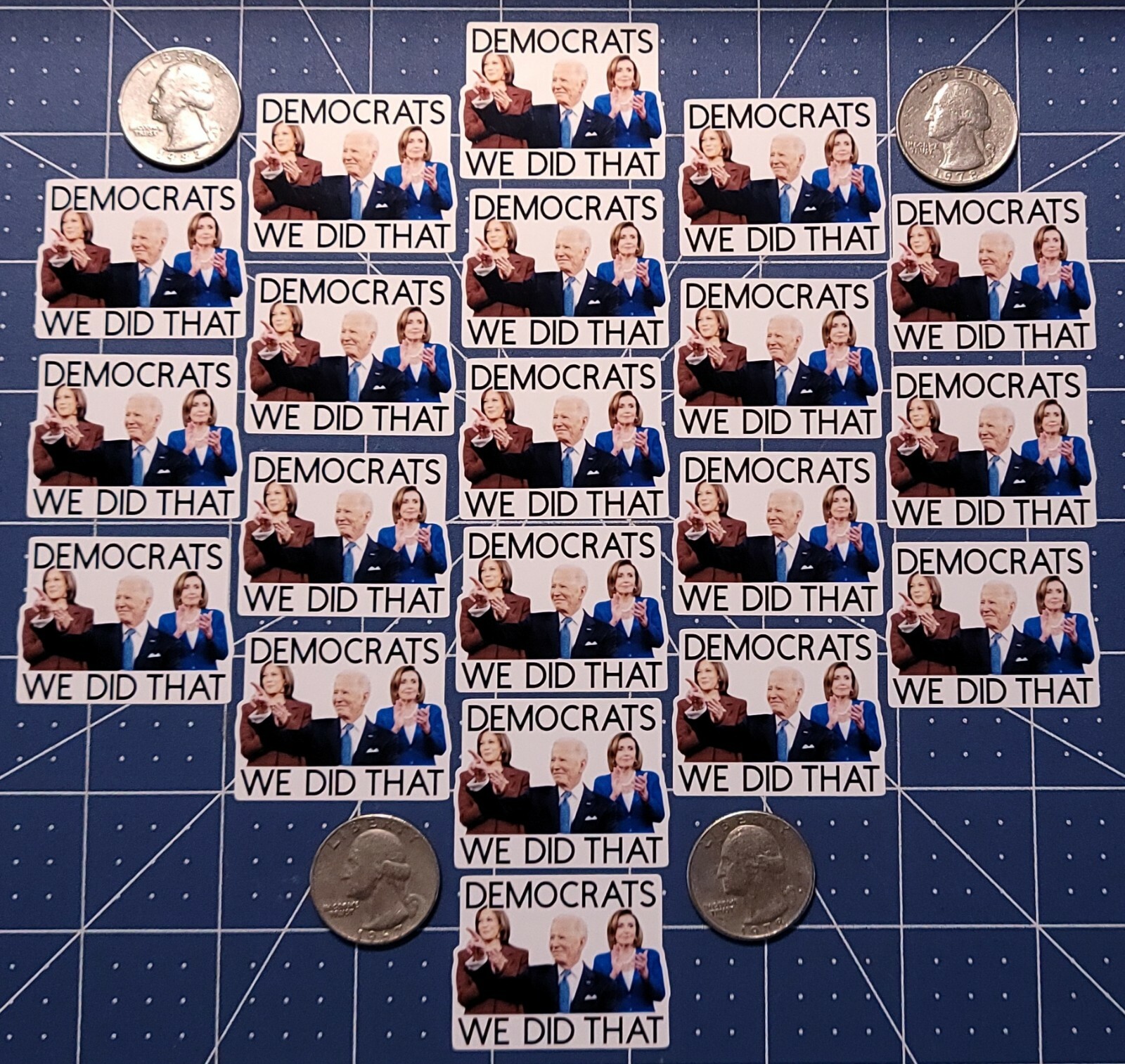 28PCS BIDEN/PELOSI/KAMALA (DEMOCRATS WE DID THAT) GAS STATION FUNNY STICKERS