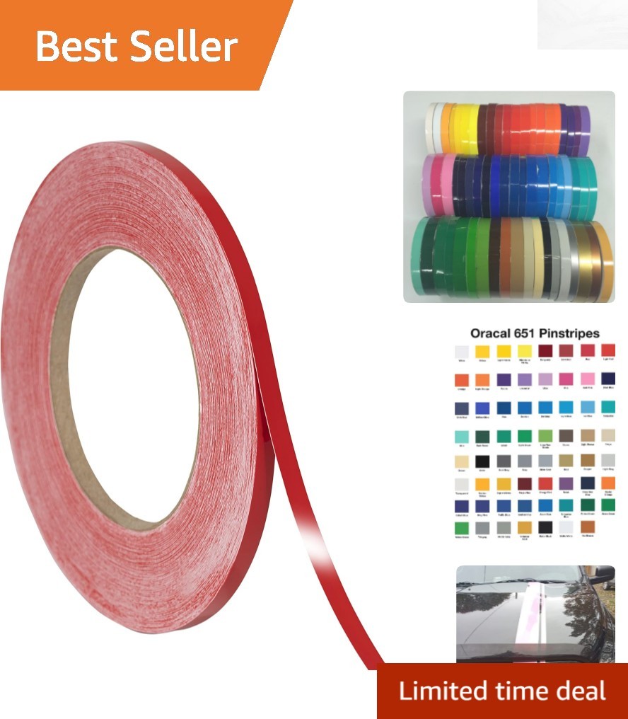 1/4″ Red Vinyl Pinstriping Tape – 150ft for Creative Designs & Striping