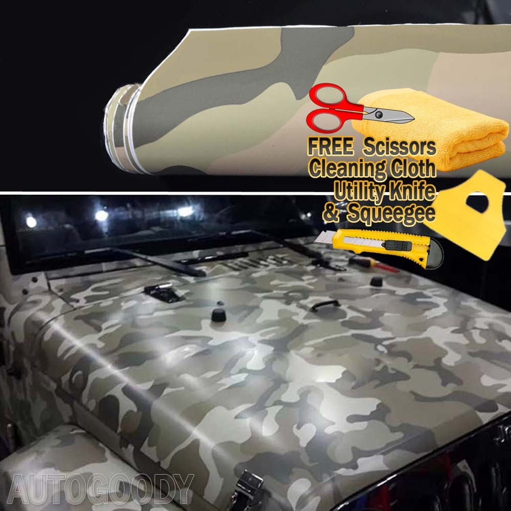 Snow Army Camo Camouflage Desert Vinyl Film Wrap Sticker Bubble Free Air Release