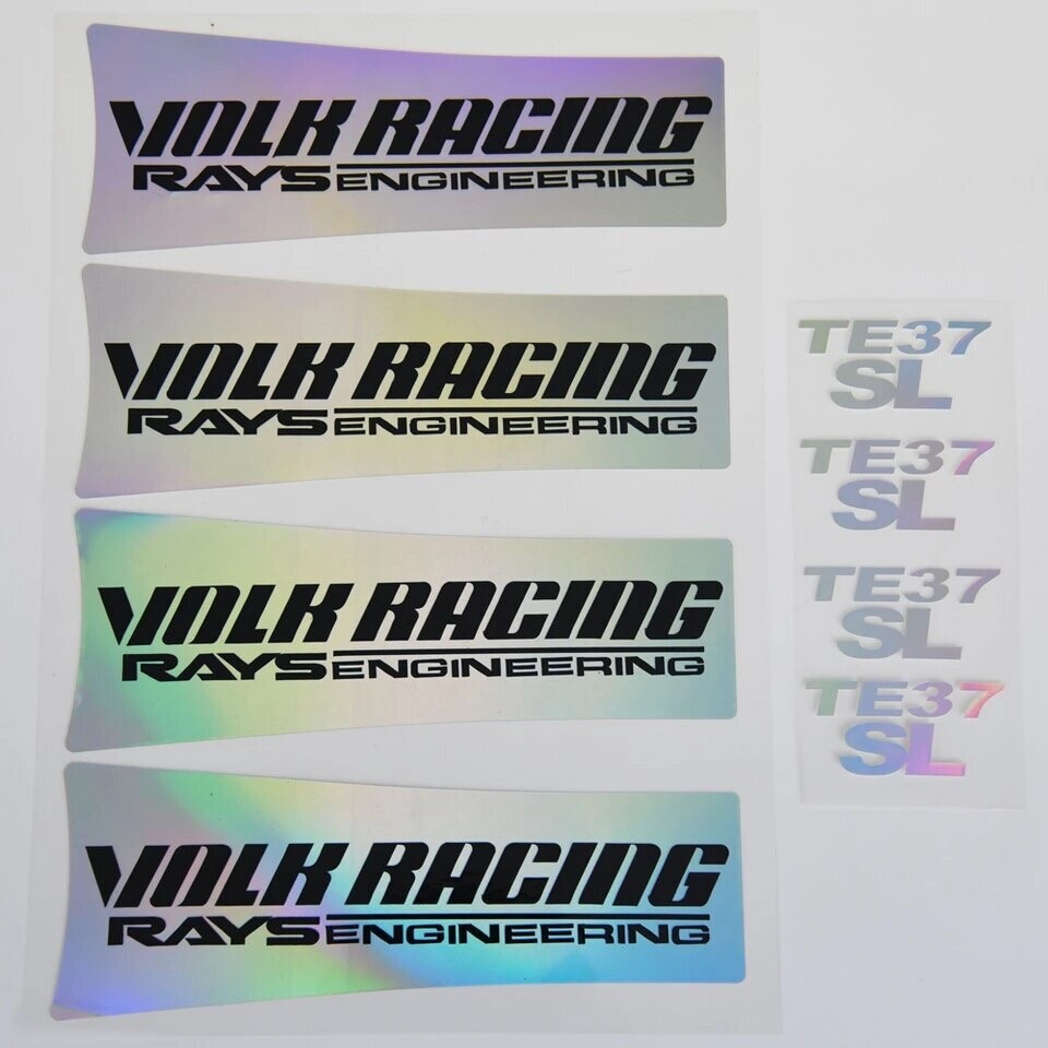 Full Set 8pcs Volk Racing TE37 SL Rays Engineering Wheel Rim Decal Sticker Kit