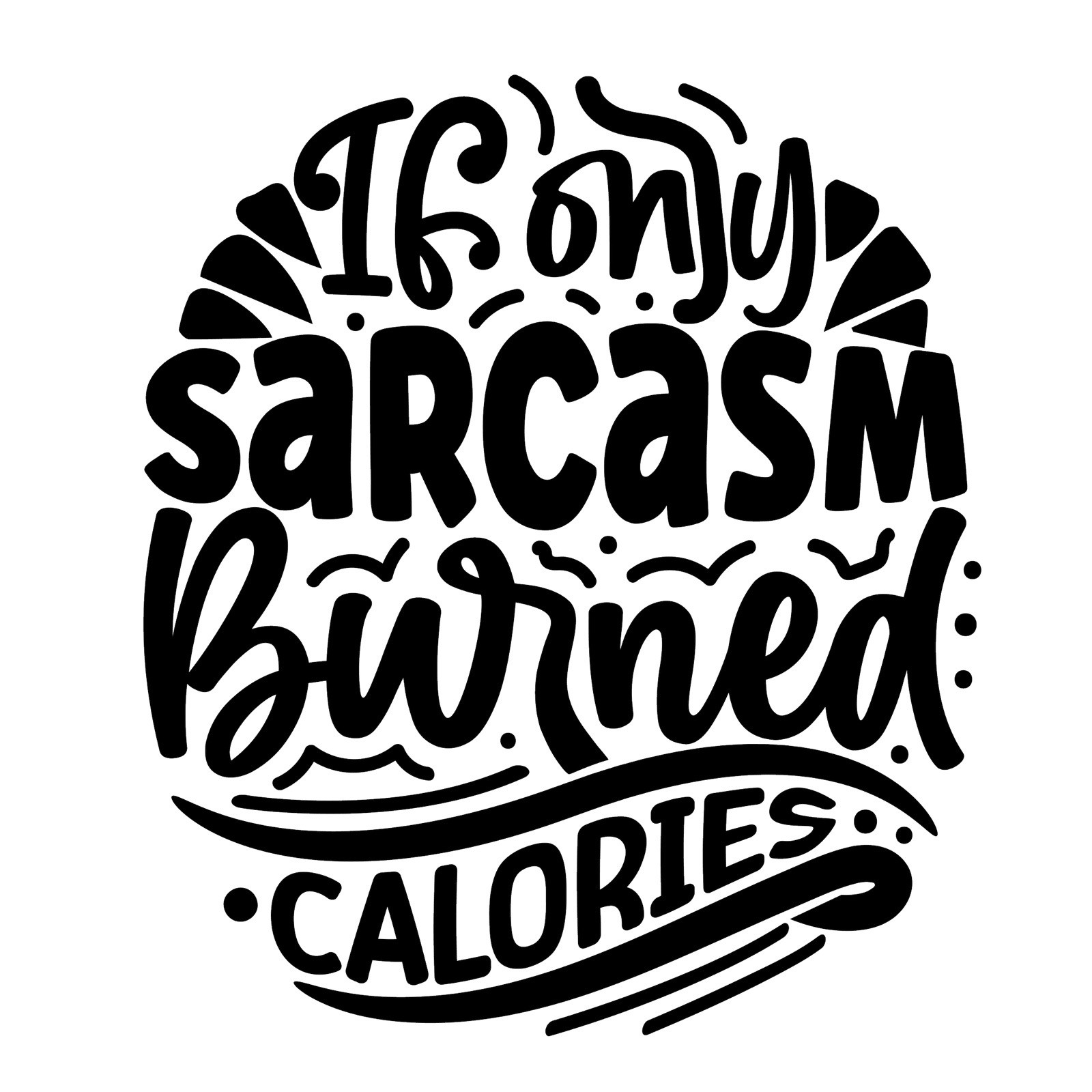 If Only Sarcasm Burned Calories Phone Sticker (2 Inch) Funny Quote